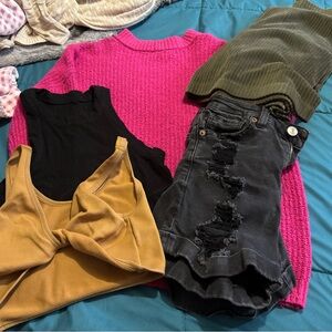 Aerie Women's Tops - Pink, Black, Olive, and Tan
